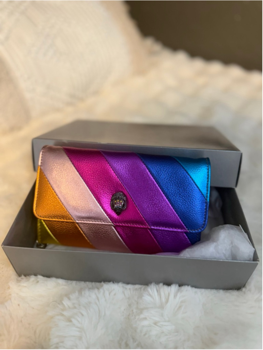 NWOT, Kurt Geiger Multicolor Wallet On a Chain.